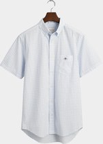 Gant Overhemd Short Sleeve Lichtblauw - Maat L - Heren - Overhemden Casual