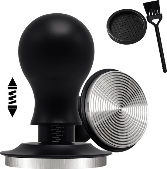 APS Espresso Tamper – 58 Mm Durchmesser, Edelstahl, Mit Druckregulierung, Ca. 350 G