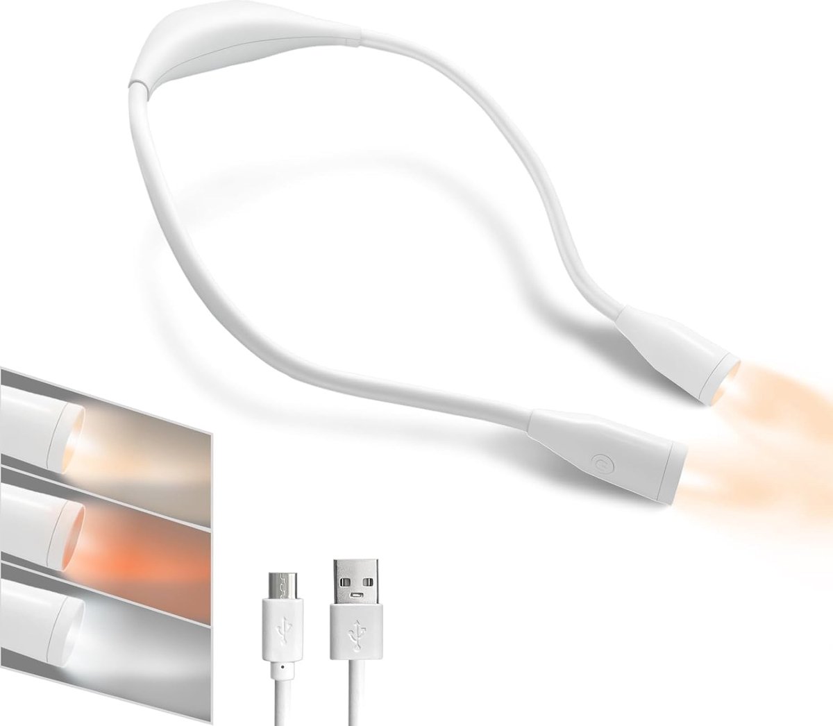 Flexibele Oplaadbare LED Leeslamp - Dimbaar Leeslampje met Verstelbare Helderheid - Draagbaar en Geschikt voor Nachtkastje - Modern Design - Ideaal voor Lezen en Studeren