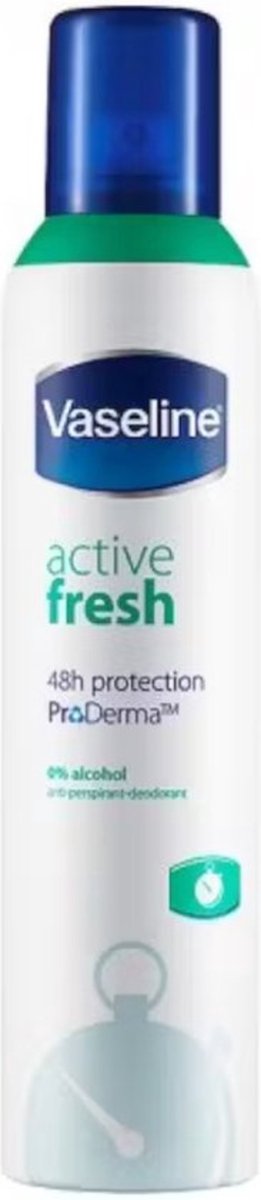 Vaseline Deospray – Active Fresh - 3x250ml - Voordeelverpakking