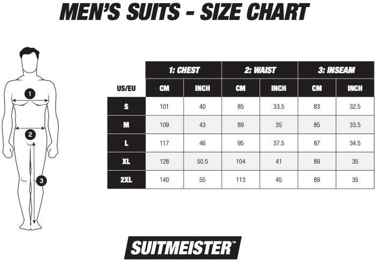 Suitmeister Ghostface - Heren Pak - Halloween Kostuum - Verkleedkleding - Zwart - Maat L