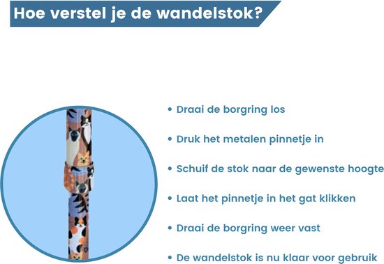 Unieke eigenschappen van de wandelstok: aluminium, verstelbare hoogte, Derby handvat, lichtgewicht, 265 gram.