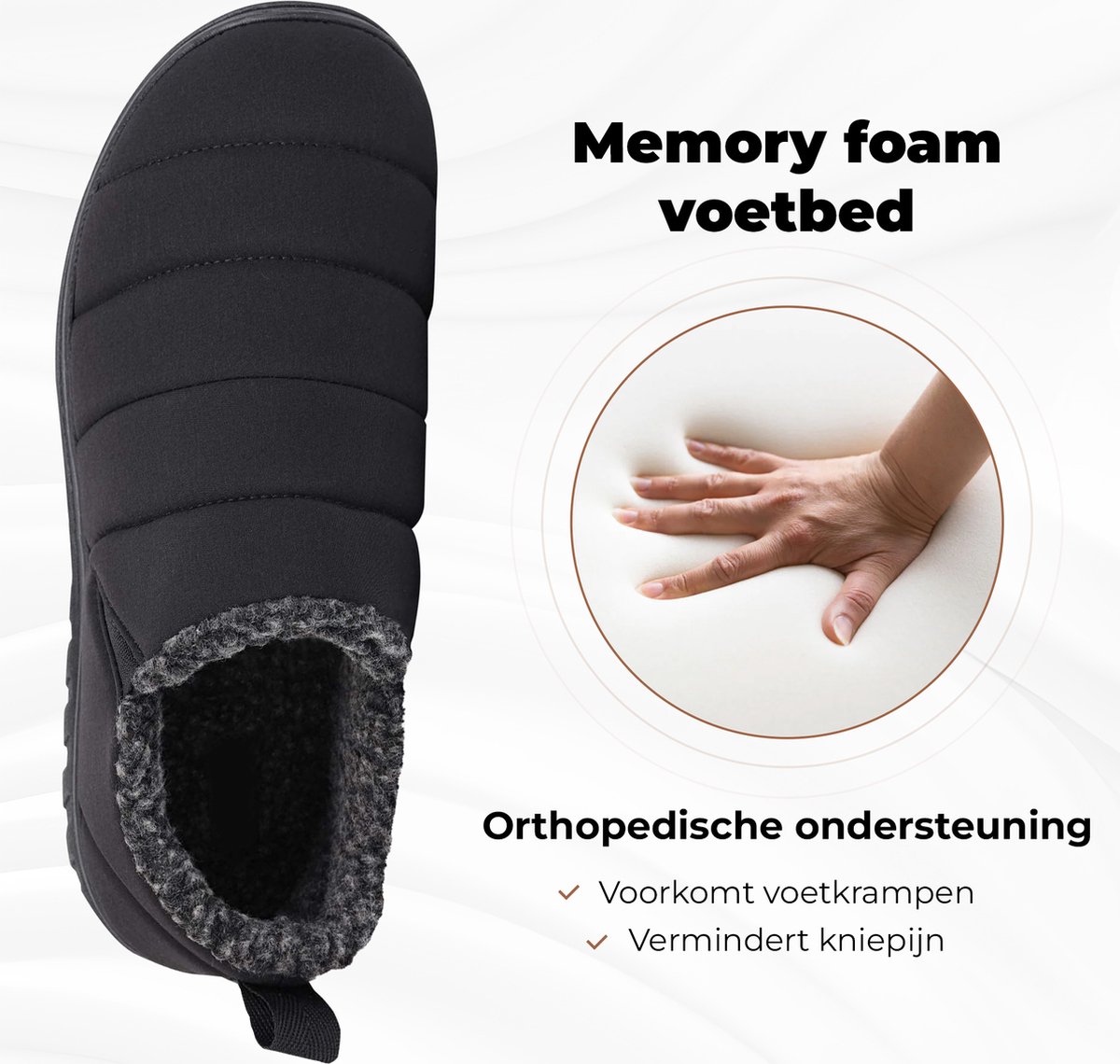 Pantoffels Heren - Sloffen - Zwart - Anti-slip - Maat 44/45 - Comfeet — cadeau in Mode & Accessoires - foto 4