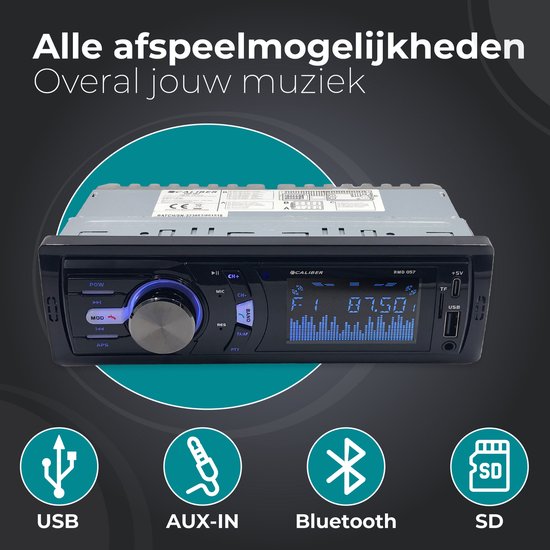 Caliber RMD234DAB-BT autoradio 4 x 75 W DAB , Bluetooth USB, SD, Zwart