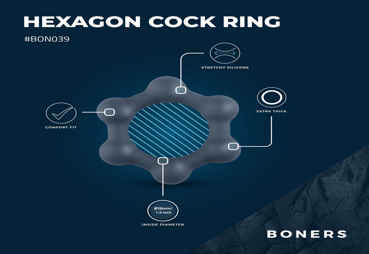 Goedkoopste Boners Hexagon Cockring Met Stalen Kogels