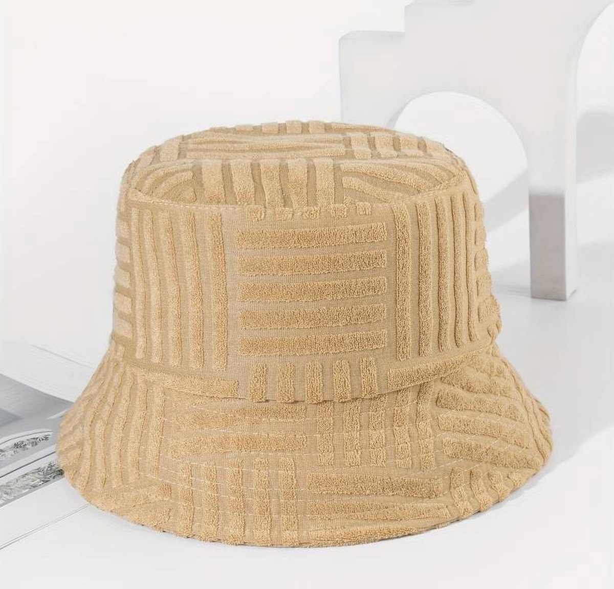 FLIPFLOP CLUB® Jacquard Bucket Hat | Accessoires voor festival | Vakantie | Vissershoed | Vissershoedje | Unisex | Visser Cap | Sun Hat | Zonnehoedje | Khaki