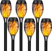 Aigostar 10Q4V - Éclairage Solar de jardin à énergie solaire - 6 torches de jardin - 31,5 cm - Résistant à l'eau IP44 - Éclairage de chemin - LED - Éclairage extérieur - 6500K
