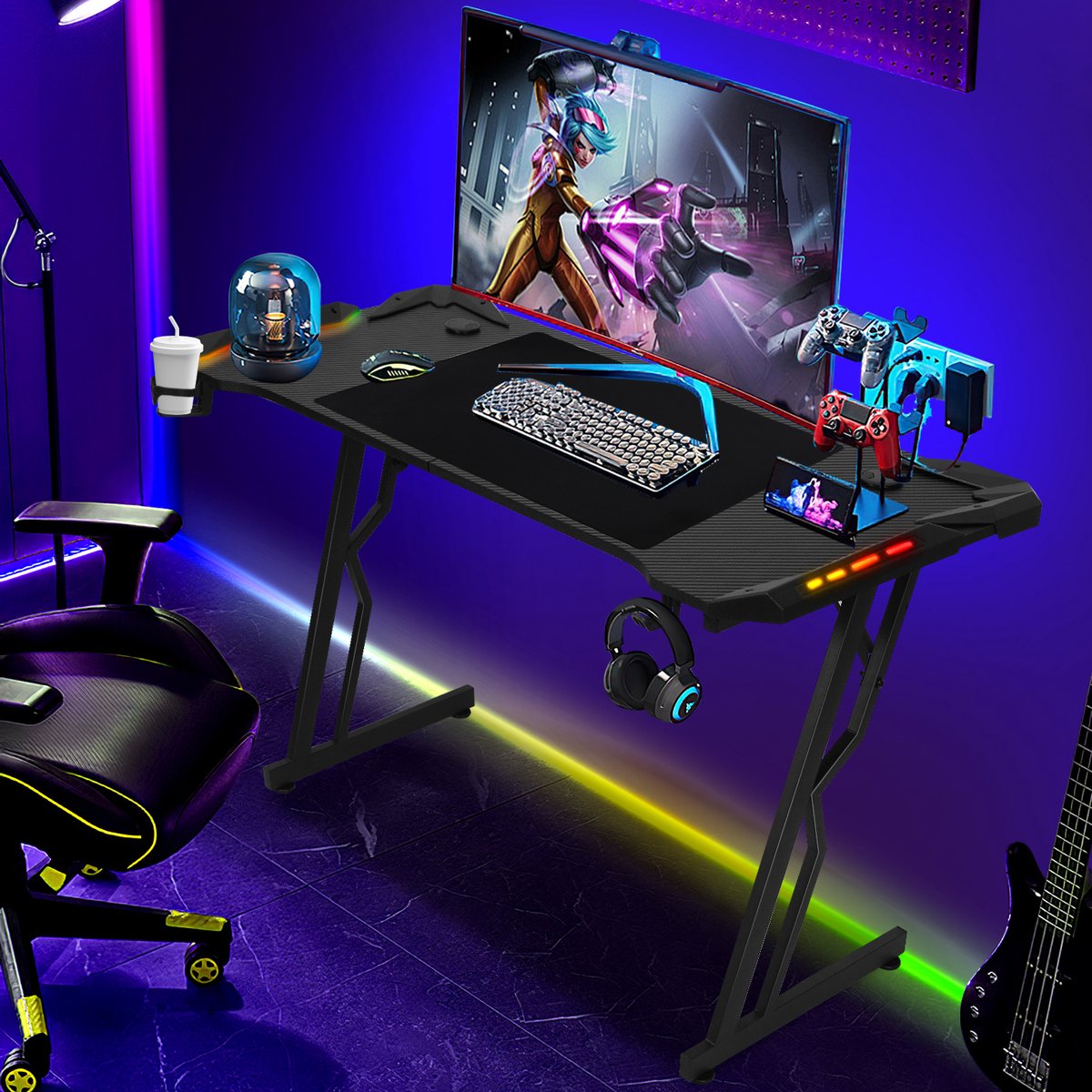 Gaming Bureau met LED Verlichting - Game Bureau