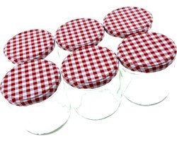Confituurpot Jampot Inmaakpot met geruite schroefdeksel van 425 ml - 6 stuks