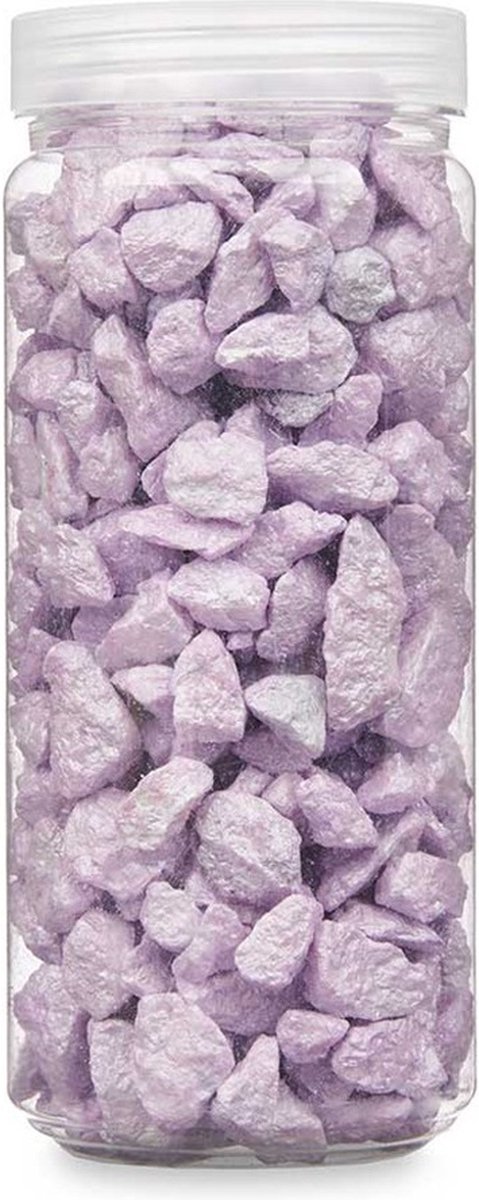 Giftdecor decoratie stenen/steentjes/kiezels - lila paars - 10-20 mm steentjes - potje 700 gram - Aquarium en vazen vulling