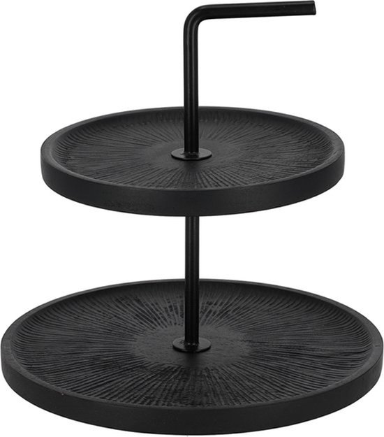 Foto: Xemm etagere mango hout 2 laags 26 x 28 cm zwart
