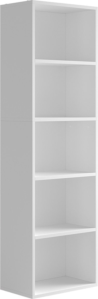 Vicco Bob Boekenkast – 40 x 132 cm met 5 compartimenten Wit