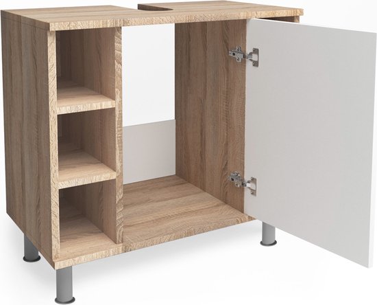 Vicco - Fynn Badkameropbergmeubel - 3 Stuks, Glanzend Wit - 60x32x54 Cm