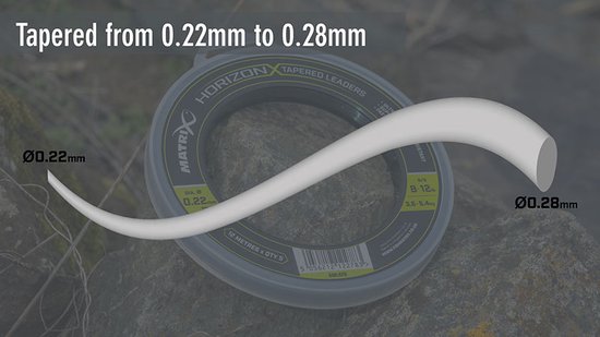 Matrix Horizon X Tapered Shock Leader - 8-12lb (12m) - x5 van Matrix — afbeelding 3