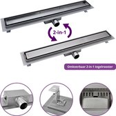 CityLine douchegoot - RVS - 60cm - Zijuitloop - Omkeerbaar Tegelrooster