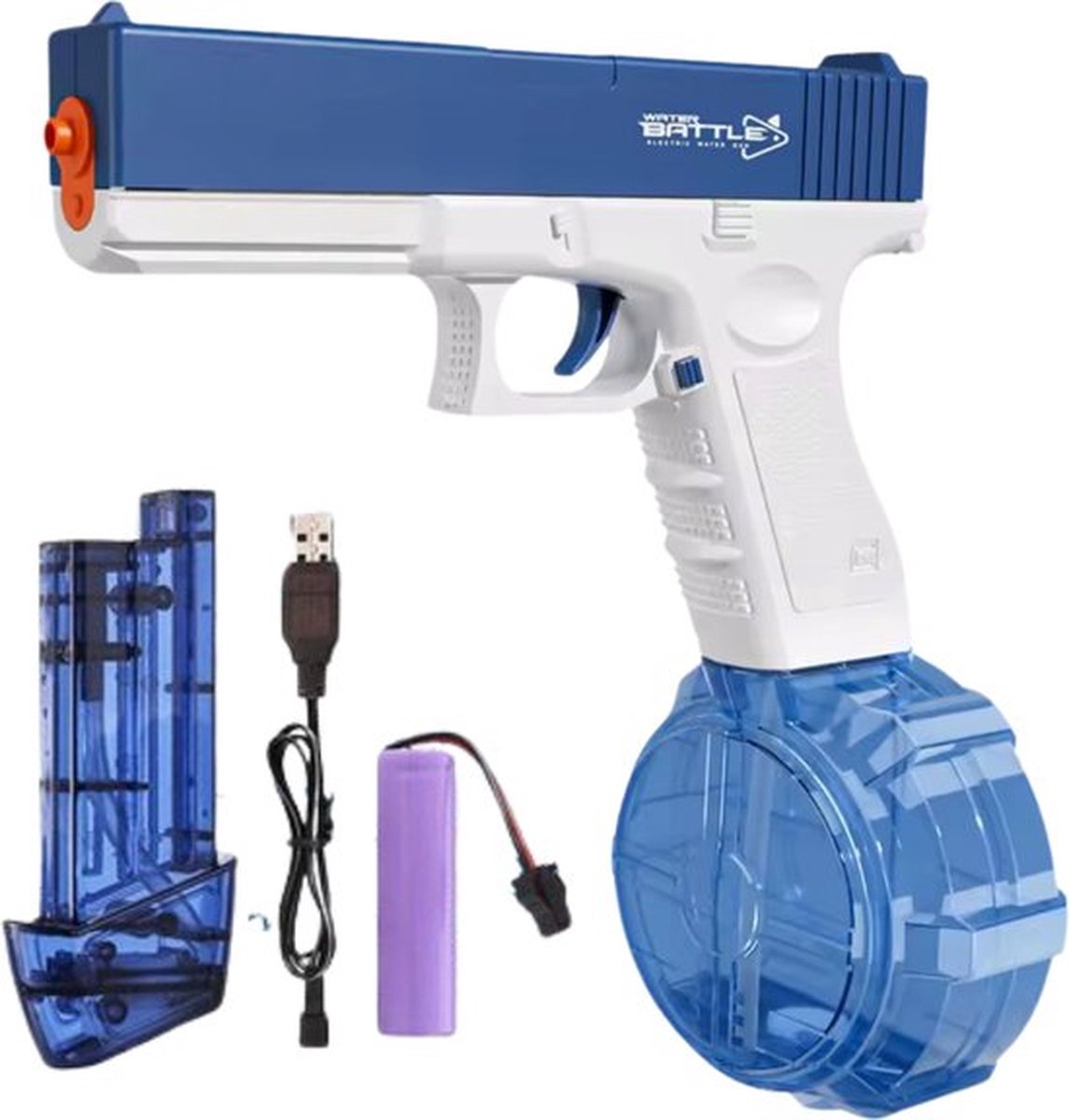 Watergun Elektrische Waterpistool Automatisch Waterpistool Automatische Toevoer van Water Glock Waterglock speelgoed Aquablaster Blauw