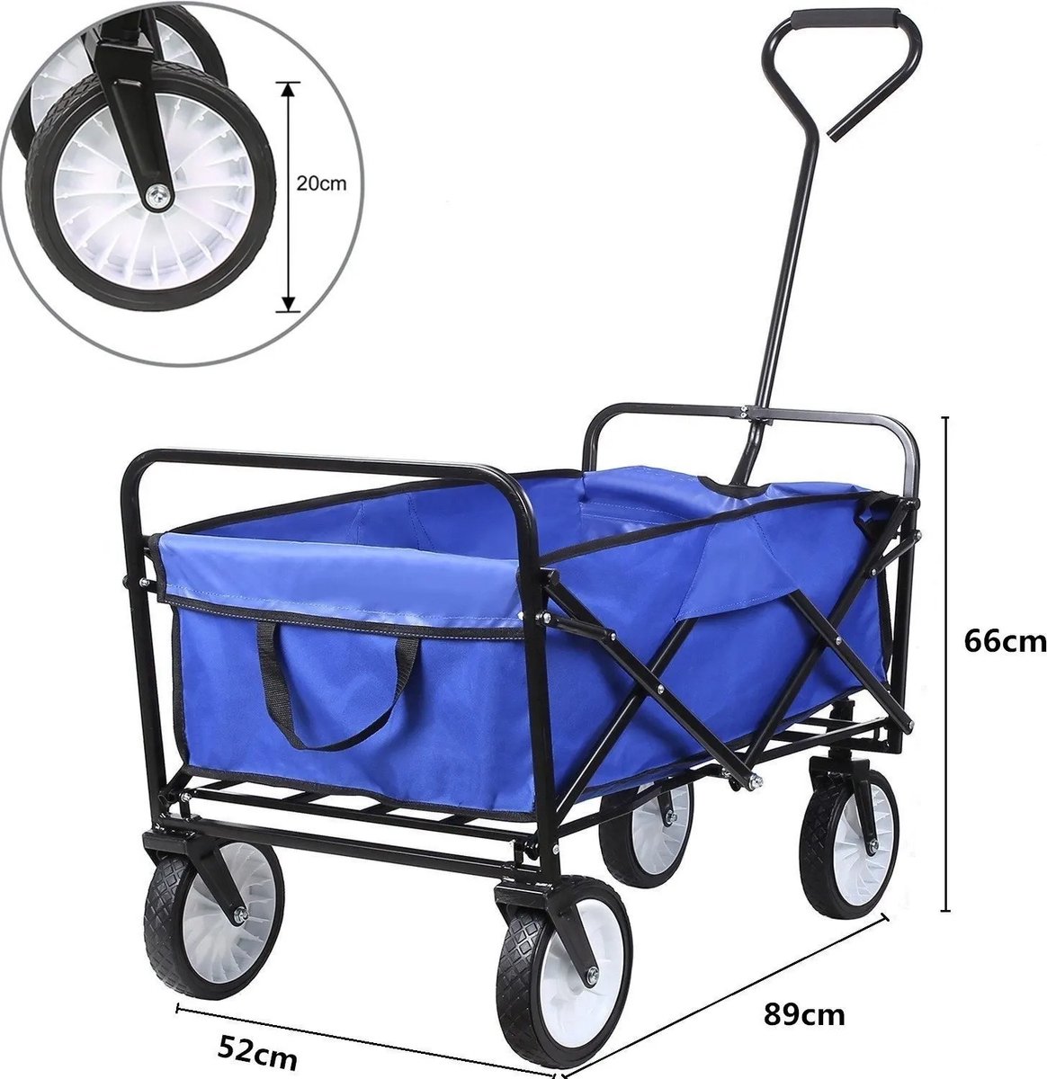 Le verkoppeur® Strandkar Opvouwbare - 80kg laadvermogen - Outdoor Camping Trolley