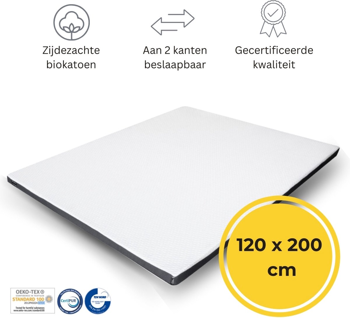 Felman® Premium Hybrid Topdekmatras - 120x200 cm - Ergonomisch - 7 cm dik