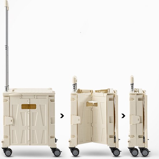 Foto: Mcboson opvouwbare trolley wit laden traplopen magic trolley met stevig frame zwenkwielen verstelbare handgreep 65l laadvermogen aanhangwagen levering levering boodschappen laden winkelen