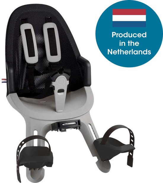 Qibbel Air Cortina Seattle Fieststoeltje Voor - Seattle grijs - Stuurpenbevestiging - Voorzitje - Fietszitje - Stuur