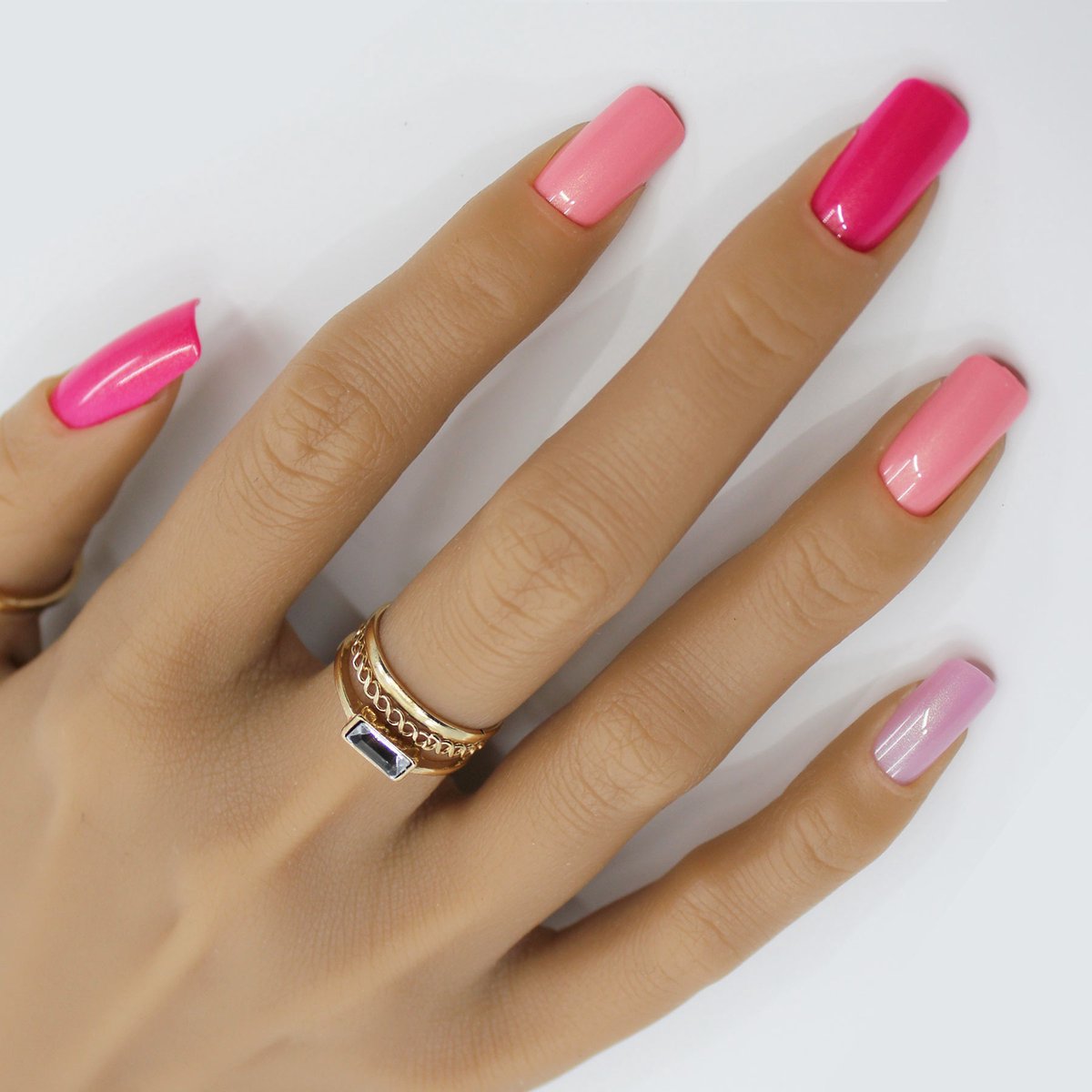 Goedkoopste Nepnagels met Lijm - Nepnagels Roze - Multi Pink - Nep Nagels Roze - Gekleurd - Lang - Plaknagels - Roze - Glitter - Zelfklevend - Square - Press on Nails - Kunstnagels - Nepnagels - Nagellijm - Festival - Accessoires