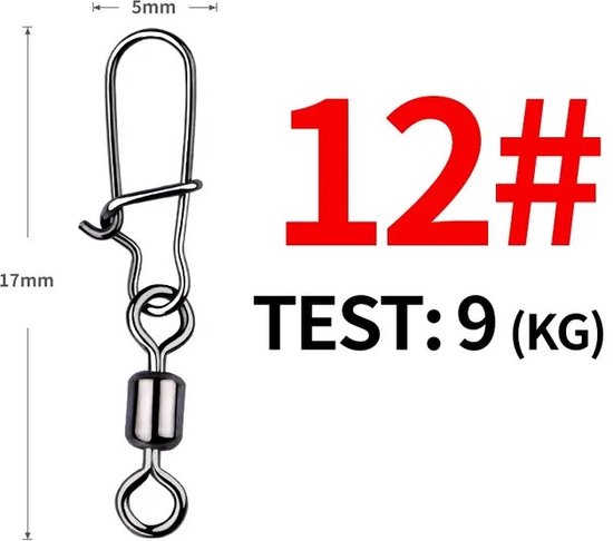 Visaccessoires Connector 20 STUKS Pin Lagerwals Draaibaar Roestvrij Staal Snap Visshaak Lokken Schwartels Tackle — afbeelding 5