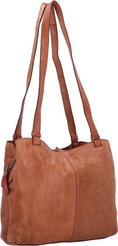 HAROLD'S Cuir Sac à épaule Submarine Shopper Twin Cognac Brun
