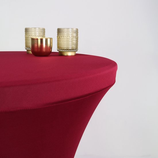 Housse de table haute extensible - ∅80 x H110cm - bordeaux