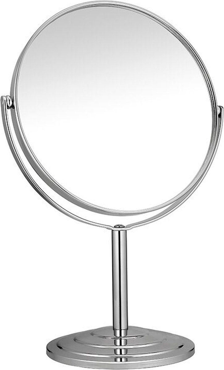 Goedkoopste Ronde spiegel op standaard - Scheerspiegel douche - Badkamer - Make up - Kantelbaar - Zilver