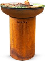 Bol.com BonFeu BonBiza Corten - CortenStaal - Buitenkoken - Plancha Bakken - Plancha BBQ - 80x80x100 cm aanbieding