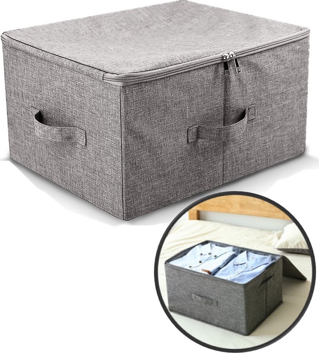 Meubelsvanjoep opbergzak Organizer - Opbergtas en Organiser voor Dekbed en Kleding - Opvouwbaar - Grijs 45 x 35 x 25 CM - 40 Liter (L) - Opbergdoos - Opbergbox