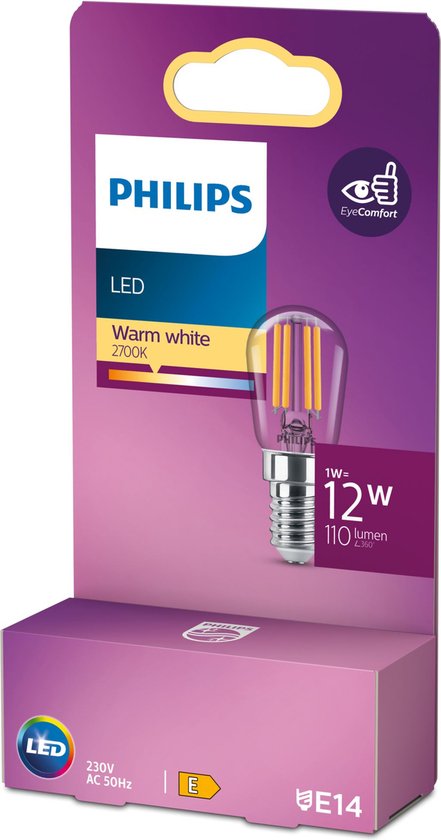 Philips 8719514441415, 1 W, 12 W, E14, 110 lm, 15000 h, Blanc chaud