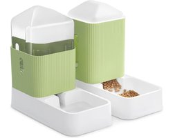 Automatic 2-in-1 Feeding and Drinking Set for Dogs and Cats - Food and Water Dispenser - Small & Large Pets - Puppies, Kittens - 35L x 2 - Green