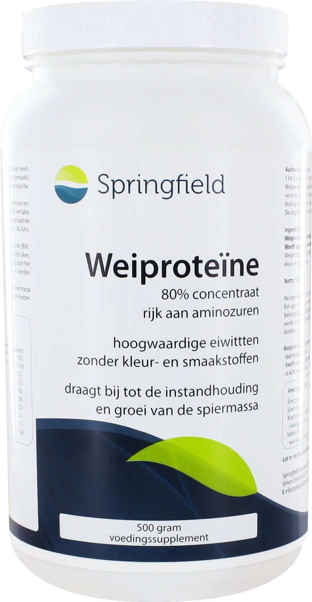 Goedkoopste Springfield Wei Proteïne 80 Concentraat - 500 gr - Voedingssupplement