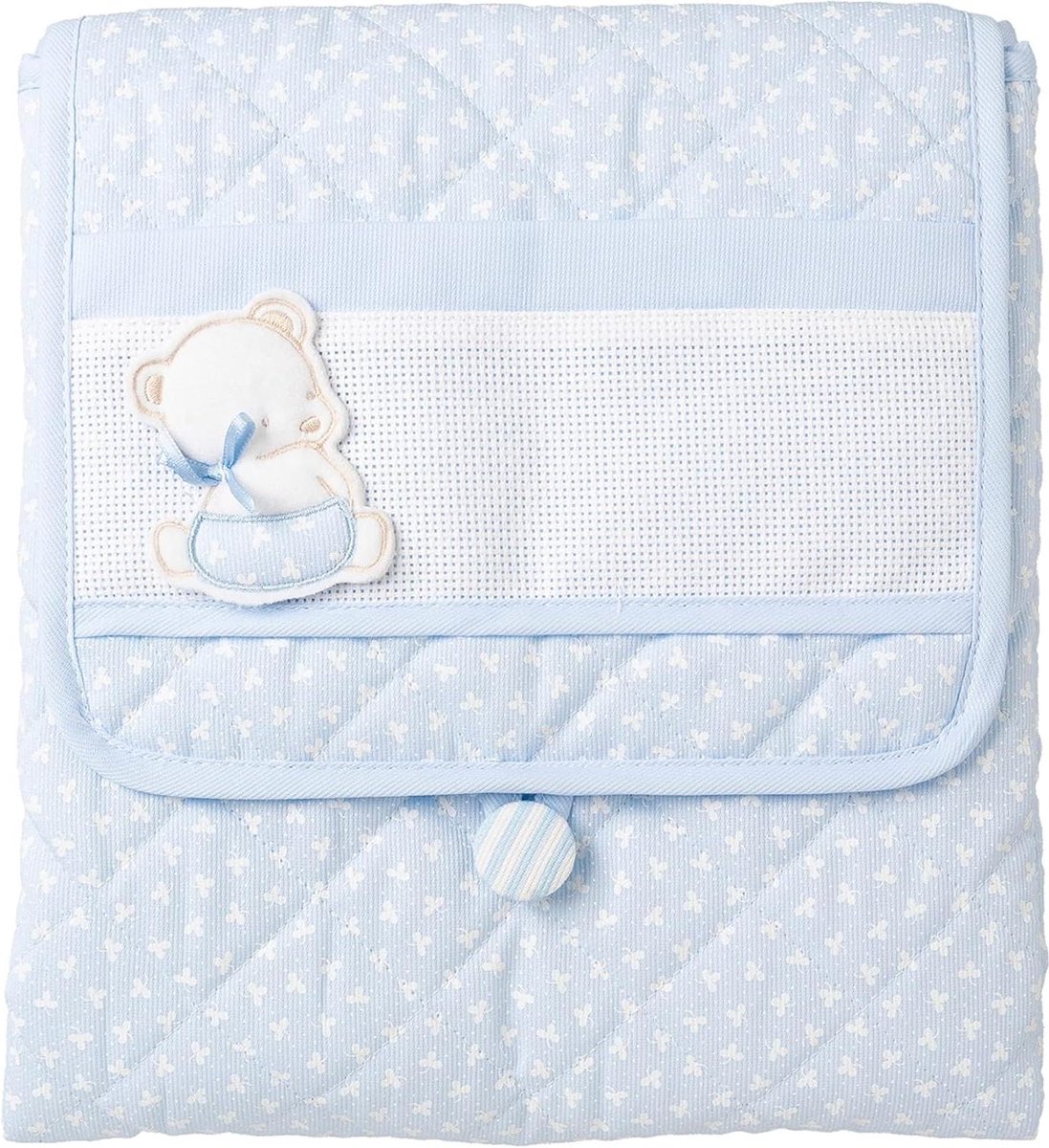 Image of Aankleedmat draagbaar inklapbaar voor baby's en peuters blauw - luierwissels onderweg