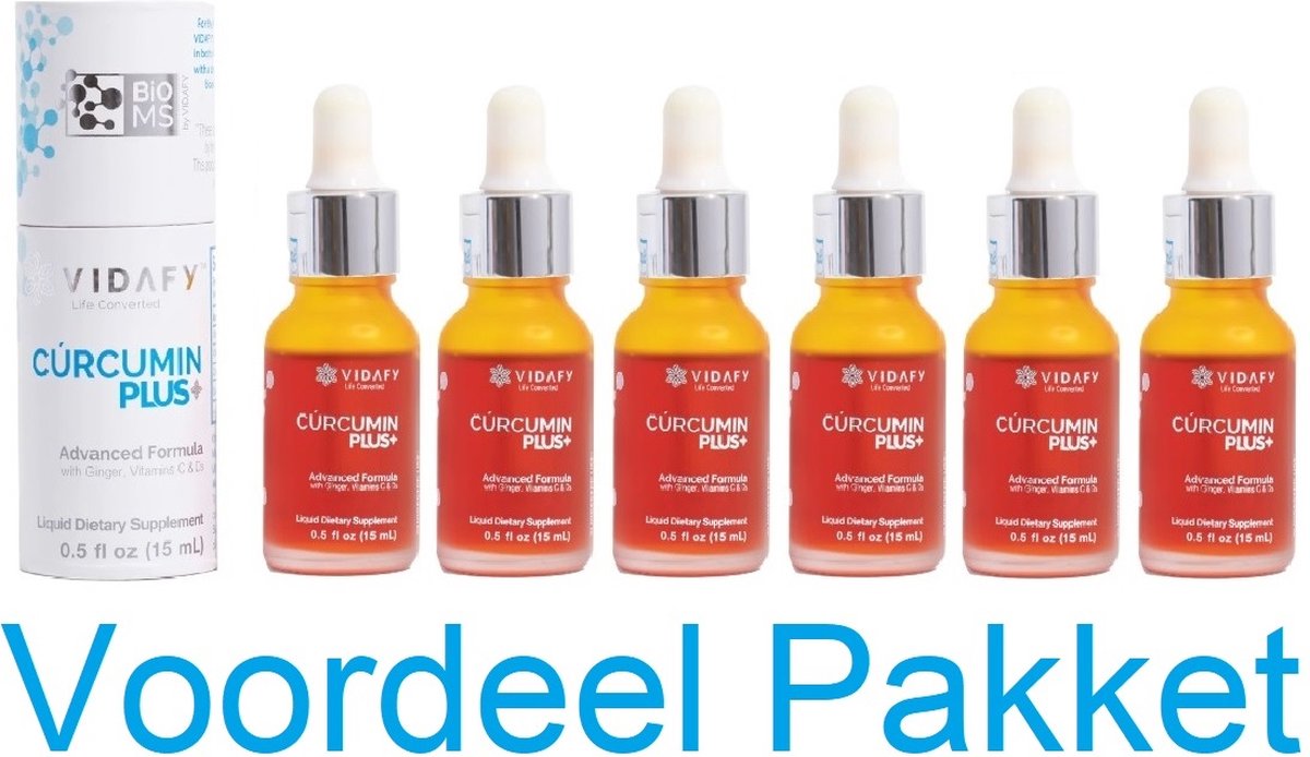 Goedkoopste Curcumin Plus 15ml Vidafy Voordeelpakket 6 in 1