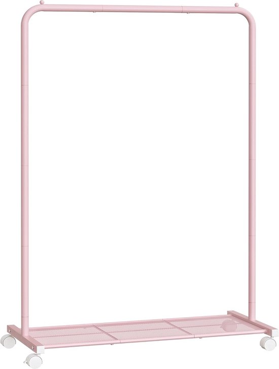 Kledingrek van metaal, kledingrek voor kamer, multifunctioneel, zelfdragend, kleerhanger met wieltjes, eenvoudige montage, draagbaar met rekken voor schoenen Kledingrek van metaal, kledingrek voor kamer, multifunctioneel, zelfdragend, kleerhanger met wieltjes, eenvoudige montage, draagbaar met rekken voor schoenen