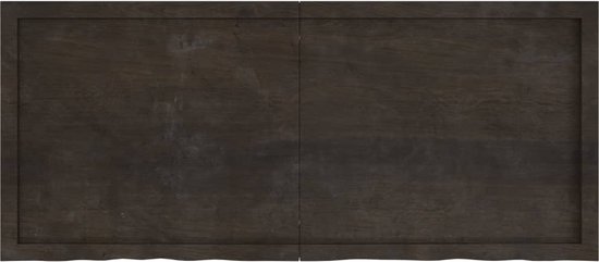 Plateau de table en chêne The Living Store - 140 x 60 x 4 cm - Gris foncé