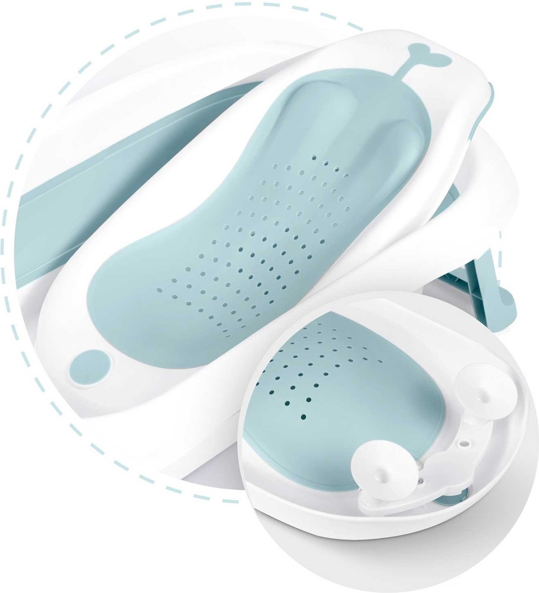 Goedkoopste Babybadje met thermometer en inzetstuk - RK-282 - wit en blauw
