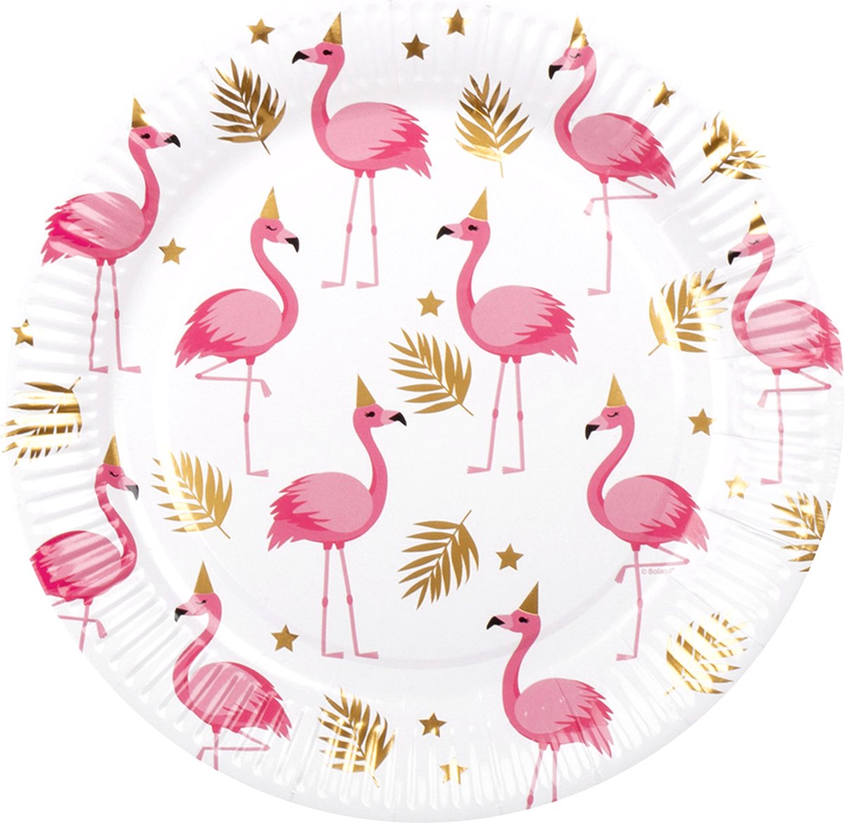 BOLAND BV - 10 Flamingo Tropic kartonnen borden 23 cm