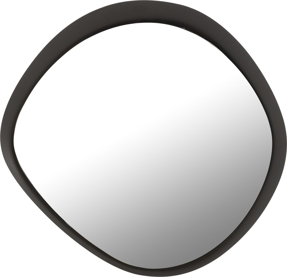 J-Line spiegel Rond - metaal/glas - zwart - small - 60.5 x 58 cm