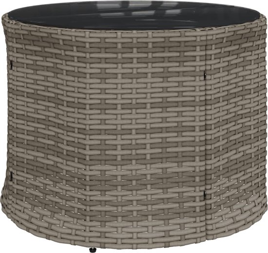 Tuinbank met tafel en kussens rond poly rattan zwart kopen? | .nl