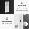 Mirlux Hollywood spiegel met 2 Bluetooth speakers en USB-C/USB oplaadpoorten.