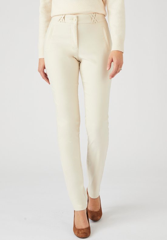 Damart - Pantalon stretch canvas - Dames - Beige - 48