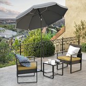 Bol.com Parasol Diameter 200cm Tuin Strand UPF 50+ UV-bescherming Opvouwbaar Zonnescherm Grijs-Glasvezel Parapluribben aanbieding