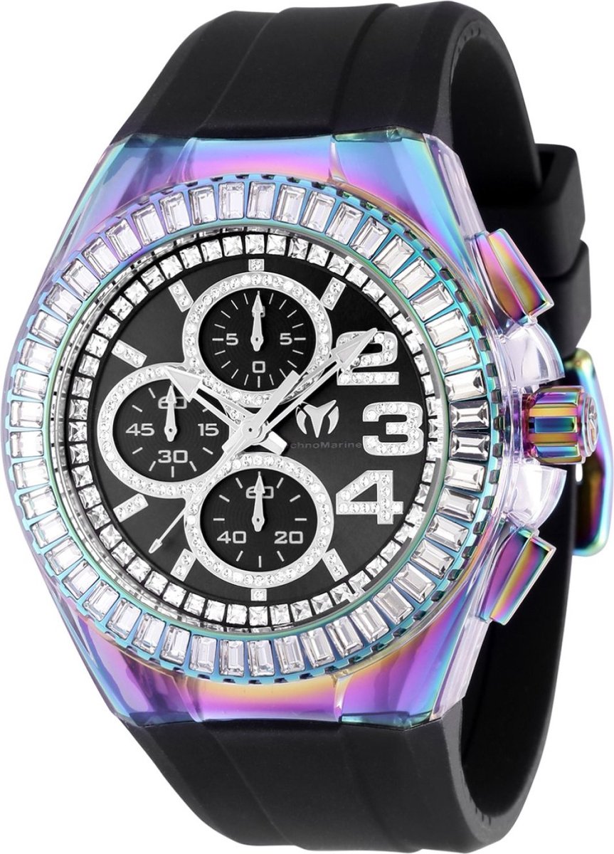 TechnoMarine Cruise TM-121020 Heren Horloge - Waterdicht - Analoog - Quartz Uurwerk - Roestvrij Staal met zwarte Wijzerplaat - 45mm