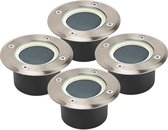 Bol.com Brendz 4 stuks Solar Grondspot voor Buiten LED 20 Lumen IP67 Waterdicht 3000K Warm Wit Licht Lithium-Polymeer Batterij S... aanbieding