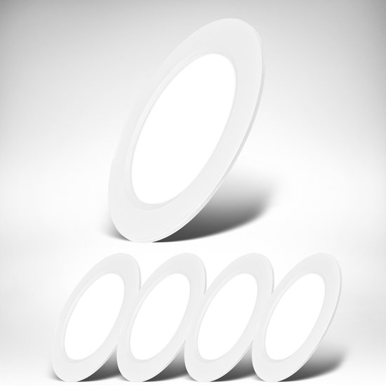 Set van 2 Georgia LED platte Inbouwspots wit – inbouwdiepte 25mm – 9W 820lm – Rond – 4000K Neutraal Wit – Ø145 mm – IP20 voor binnen Set van 2 Georgia LED platte Inbouwspots wit – inbouwdiepte 25mm – 9W 820lm – Rond – 4000K Neutraal Wit – Ø145 mm – IP20 voor binnen