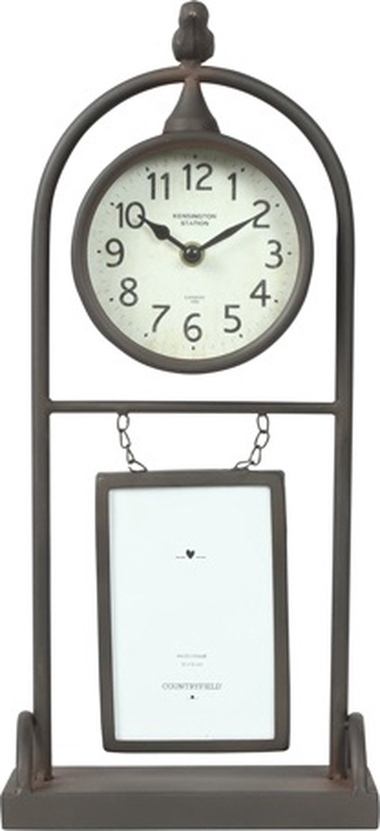 Countryfield Tafelklok Lynton metaal L8B20H44CM wit/zwart