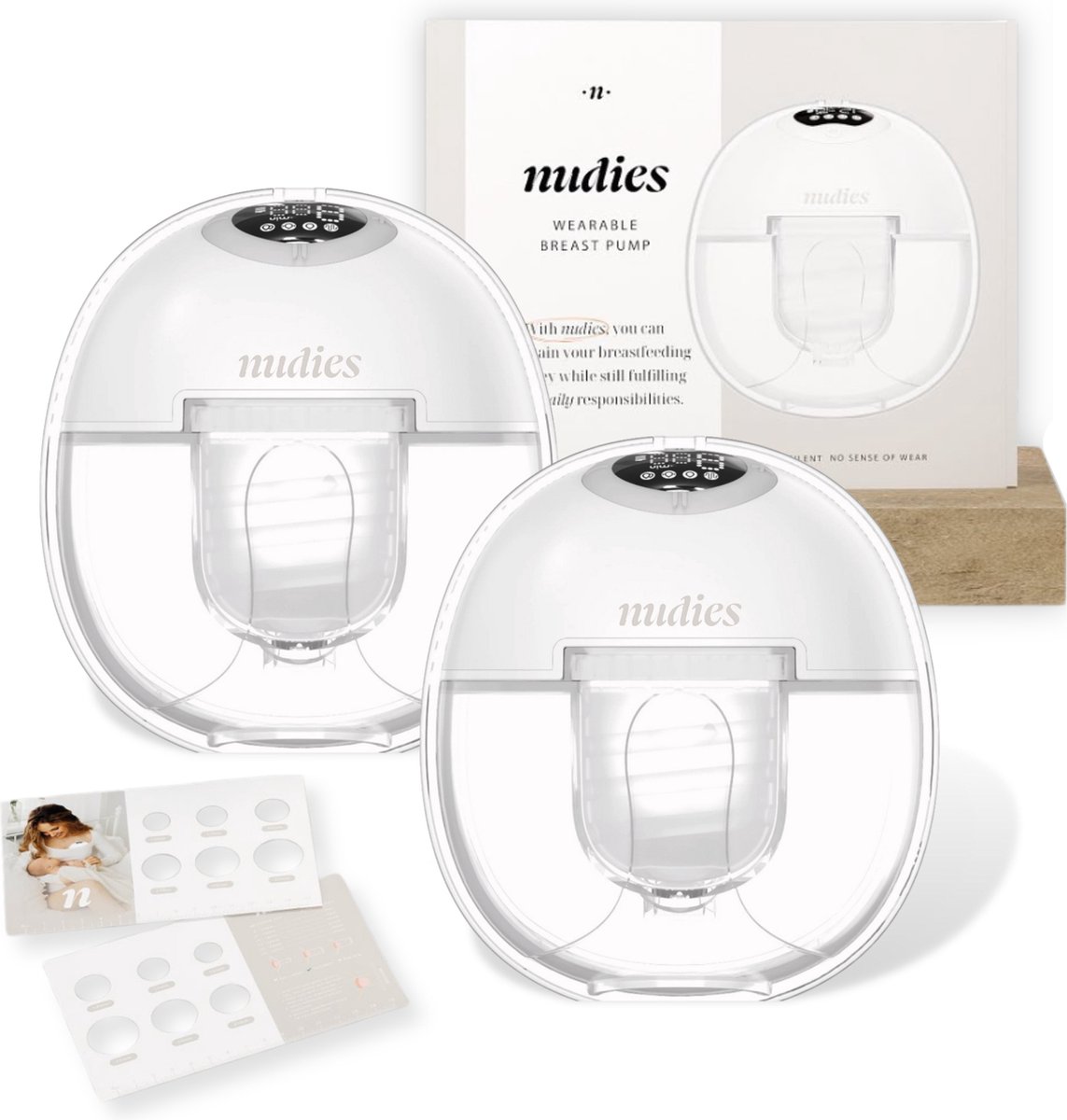Goedkoopste Nudies Pump™ (dubbele) - Nudies handsfree borstkolf - Draagbare Automatisch and Handsfree borstkolf - Elektrische borstkolf voor thuis en op reis - Draadloze elektrische borstkolf met 4 modi, LED-display, 180ml, BPA vrij